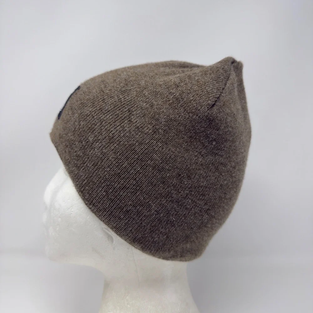Mountain Hardwear Wool Blend Brown Knit Logo Patch‎ Beanie Hat Unisex OSFM